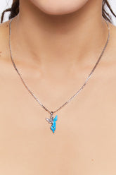 Forever 21 Women's Angel Pendant Necklace Blue/Silver