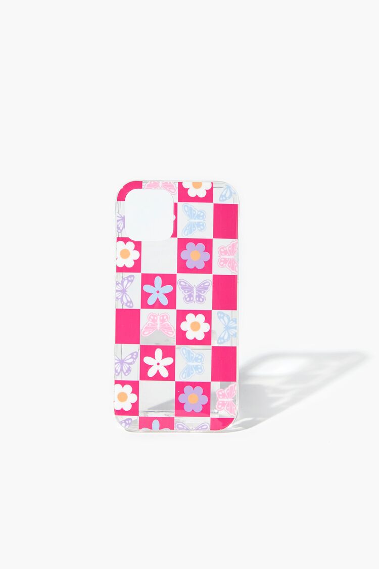 Forever 21 Women's Floral Checkered Case for iPhone 12 Pink/Multi