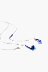 Forever 21 Women's Iridescent Wired Earphones Purple