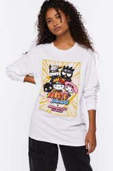 Forever 21 Women's Naruto Shippuden x Hello Kitty & Friends Graphic T-Shirt White/Multi