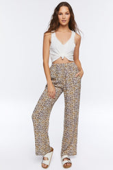 Forever 21 Women's Ditsy Floral Print Pants Taupe/Multi