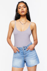 Forever 21 Women's Basic Cami Bodysuit Pewter