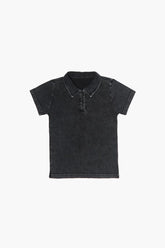 Forever 21 Girls Cotton Polo Shirt (Kids) Black