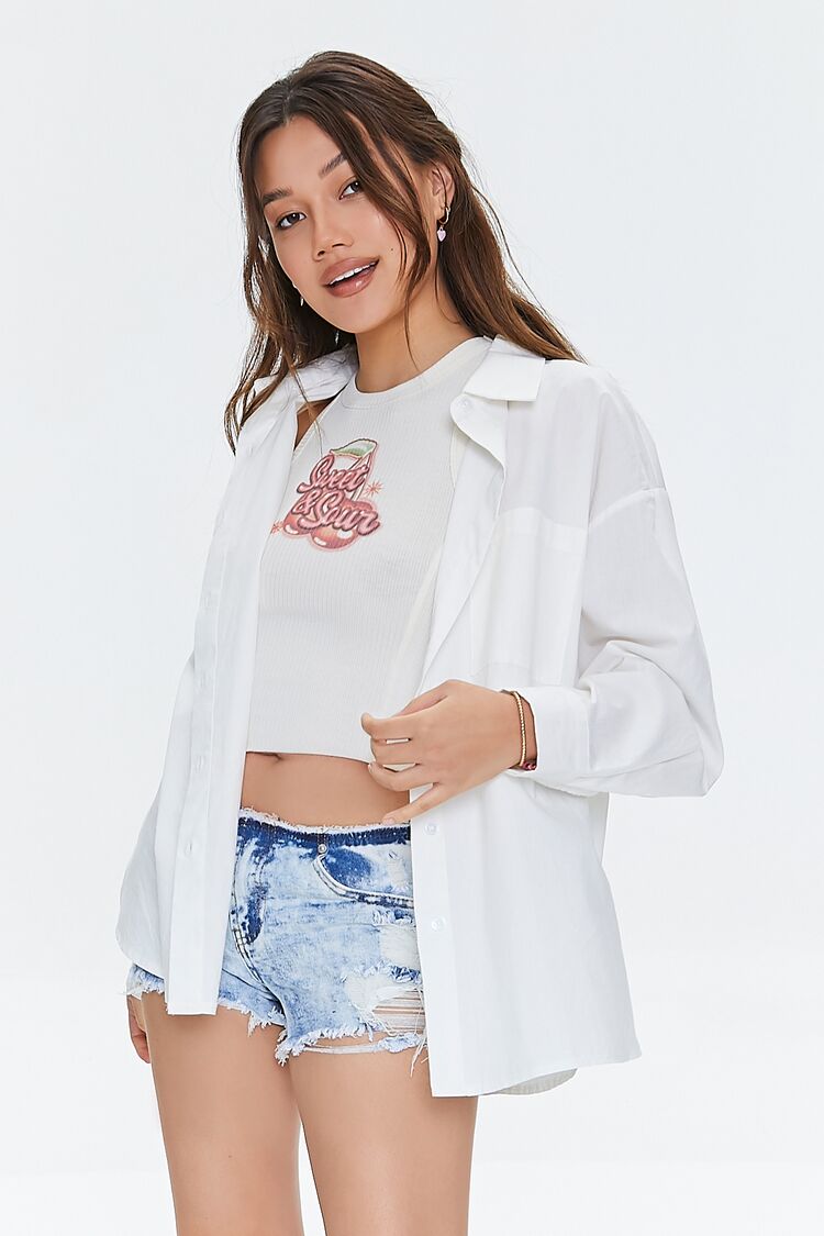 Forever 21 Women's Low-Rise Distressed Denim Shorts Medium Denim