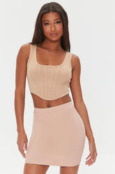 Forever 21 Women's Fitted Mini Skirt Nude