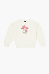 Forever 21 Girls Mushroom Graphic Pullover (Kids) Cream/Multi