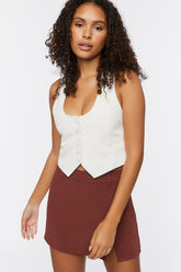 Forever 21 Women's Crepe Slit Mini Skirt Espresso