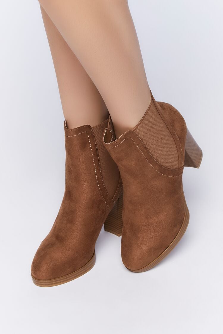 Forever 21 Women's Faux Suede Chelsea Booties Camel