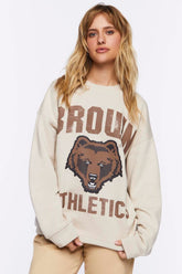 Forever 21 Women's Brown Athletics Graphic Pullover Beige/Brown