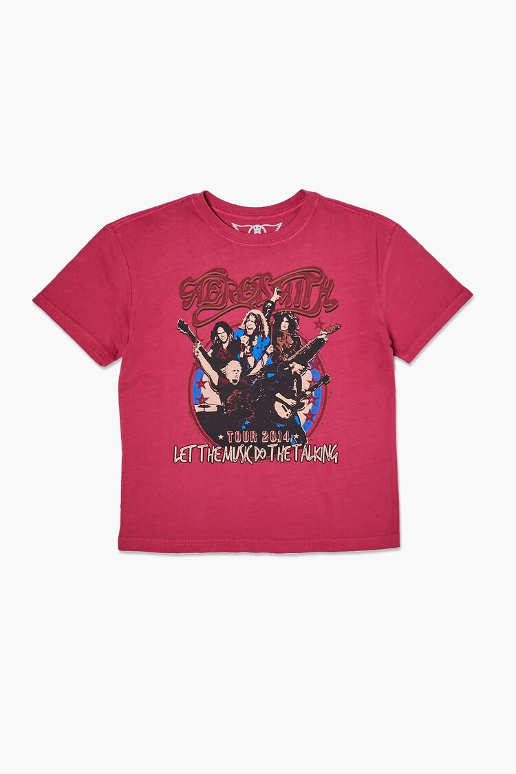 Forever 21 Girls Aerosmith Graphic T-Shirt (Kids) Red/Multi