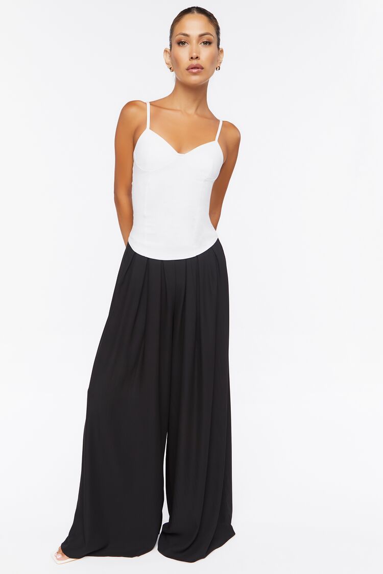 Forever 21 Women's Pleated Palazzo Pants Black