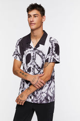 Forever 21 Men's Colorblock Peace Sign Shirt Black/White