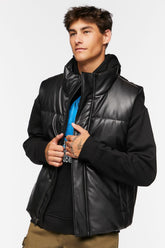 Forever 21 Men's Quilted Puffer Vest Black