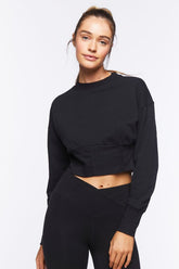 Forever 21 Women's Active Cropped Pullover Black