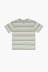 Forever 21 Kids Striped Pattern Crew T-Shirt (Girls + Boys) Cream/Multi