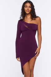 Forever 21 Women's One-Shoulder Bodycon Mini Spring/Summer Dress Plum