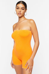 Forever 21 Women's Seamless Strapless Romper Orange