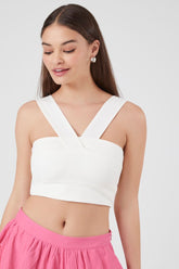 Forever 21 Women's Crisscross Crop Top Cream