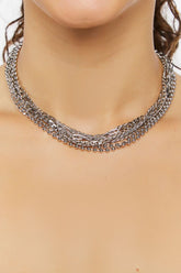 Forever 21 Women's Multi-Chain Layered Necklace Silver