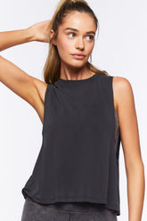 Forever 21 Women's Active Split-Back Muscle T-Shirt Black