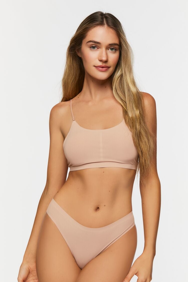 Forever 21 Women's Mid-Rise Cheeky Panties Taupe