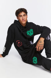 Forever 21 Men's Hope For The Best Graphic Hoodie Sweatshirt Black/Multi