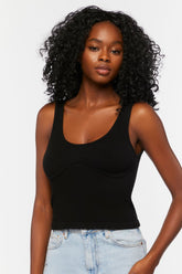 Forever 21 Women's Seamless Underbust Tank Top Black