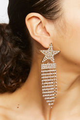 Forever 21 Women's Star Chandelier Earrings Clear/Gold