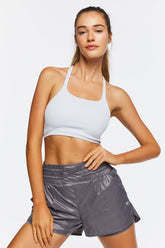 Forever 21 Women's Active Windbreaker Shorts Charcoal