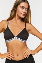 Forever 21 Women's Contrast-Trim Triangle Bralette Black