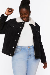 Forever 21 Plus Women's Corduroy Jacket Black