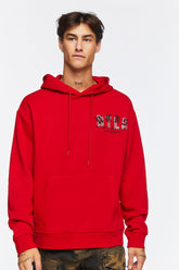 Forever 21 Men's WCDS Rhinestone Graphic Hoodie Sweatshirt Red/Multi