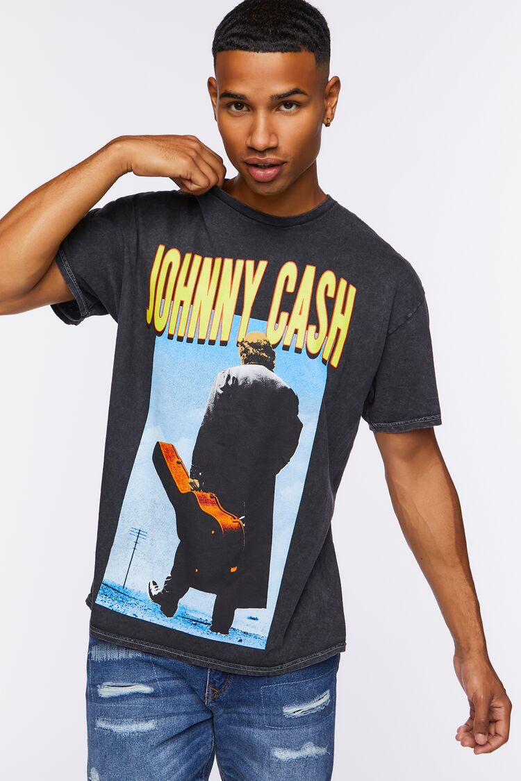 Forever 21 Men's Johnny Cash Graphic T-Shirt Black/Multi