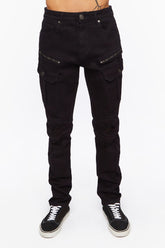 Forever 21 Men's Zippered Slim-Fit Jeans Black