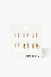 Forever 21 Women's Mini Hoop Earring Set Gold