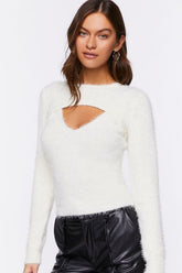 Forever 21 Women's Fuzzy Cami & Bolero Set Vanilla