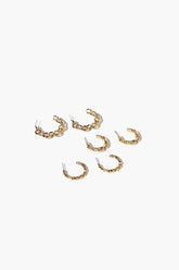 Forever 21 Women's Chain Hoop Earring Set Gold