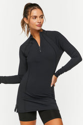 Forever 21 Women's Active Half-Zip Pullover Black