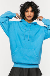 Forever 21 Women's Not In The Mood Graphic Hoodie Sweatshirt Teal/Multi