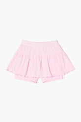 Forever 21 Girls Lettuce-Edge Skort (Kids) Bubble Gum