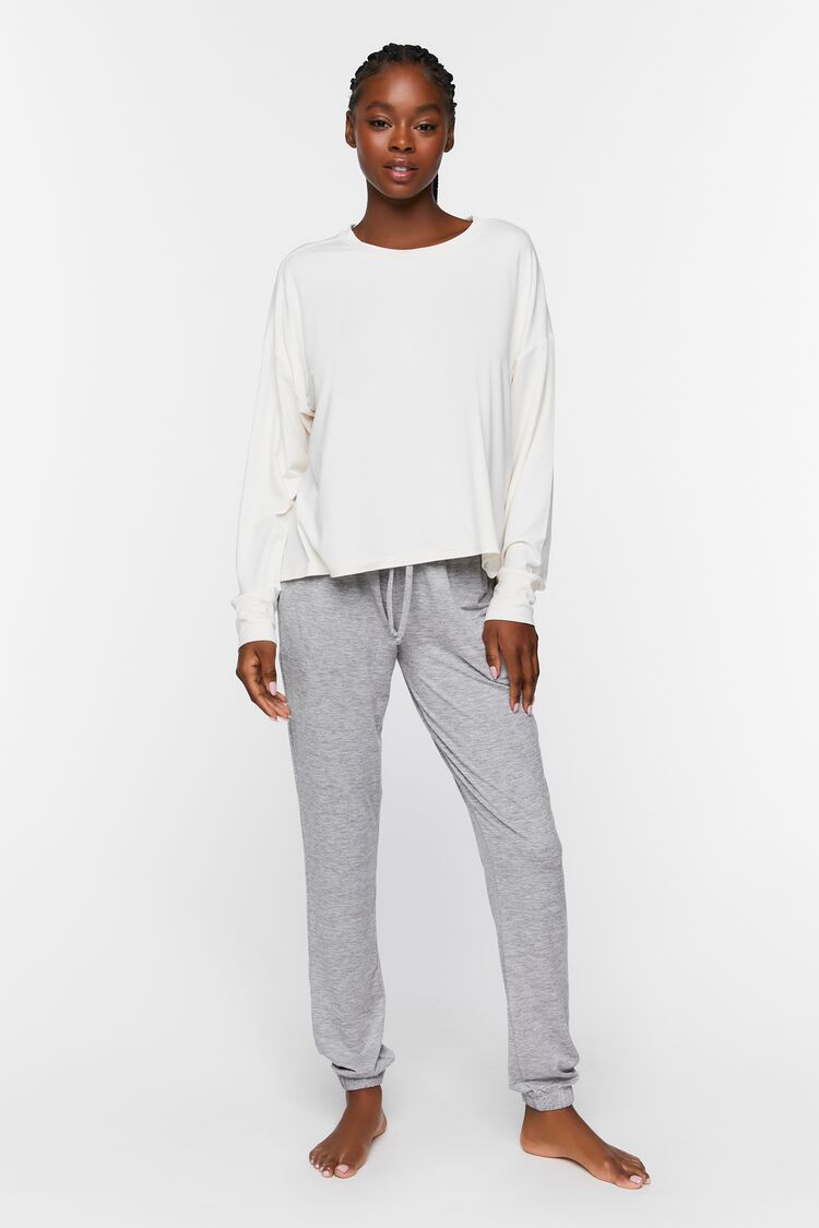 Forever 21 Women's Drawstring Lounge Pants Heather Grey