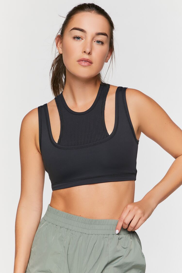 Forever 21 Women's Combo Sports Bra Black