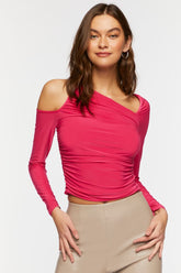 Forever 21 Women's Asymmetrical Cutout Top Fuchsia