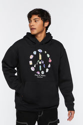Forever 21 Men's Peace & Wisdom Graphic Hoodie Sweatshirt Black/Multi