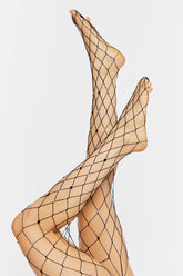 Forever 21 Women's Rhinestone Sheer Fishnet Tights Black