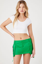 Forever 21 Women's Cargo Pocket Mini Skirt Verdant Green