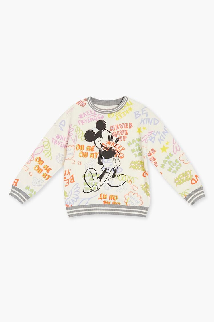 Forever 21 Kids Mickey Mouse Pullover (Girls + Boys) Cream/Multi