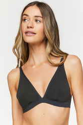 Forever 21 Women's Mesh Triangle Bralette Black