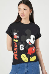 Forever 21 Women's Mickey Mouse Graphic T-Shirt Black
