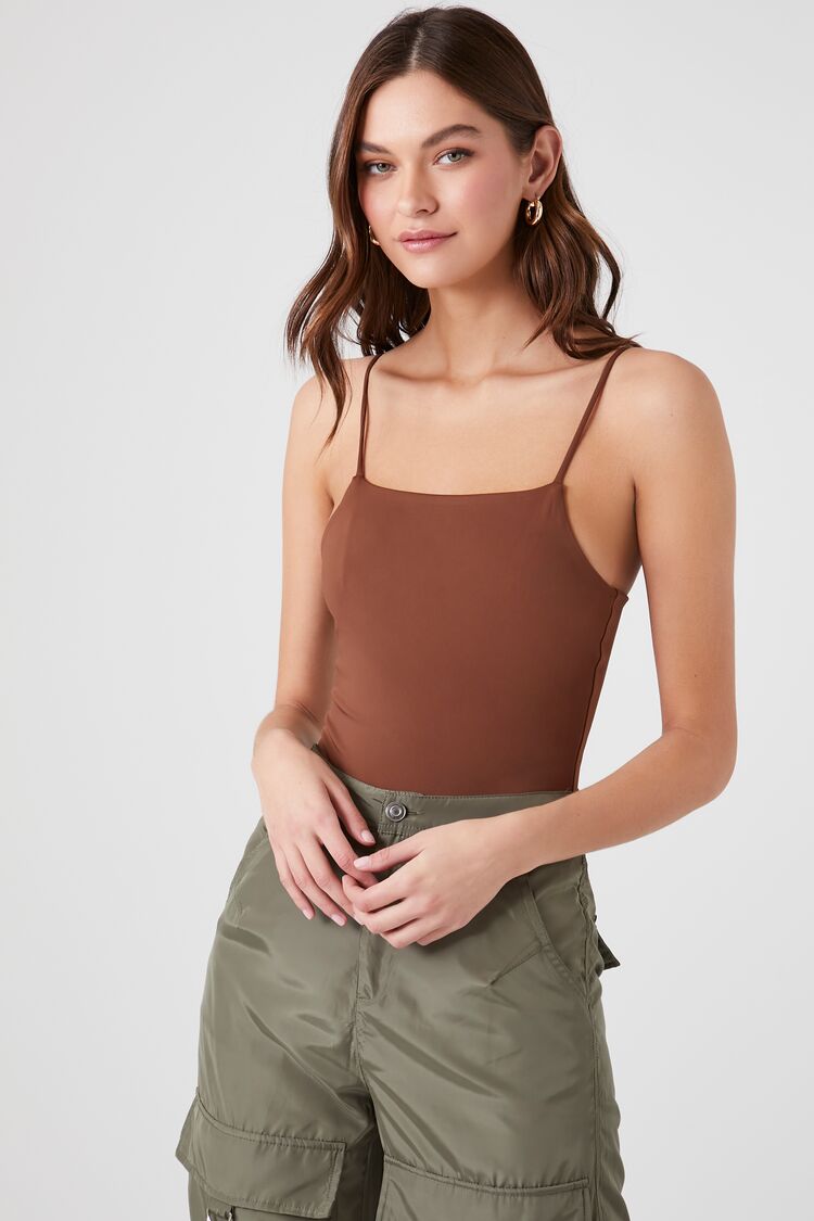 Forever 21 Women's Contour Cami Bodysuit Chocolate